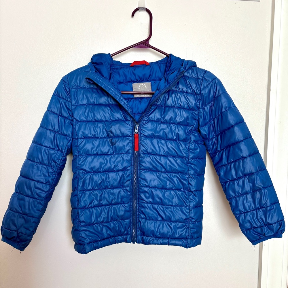 PRIMARY KIDS Boys Blue Puffer Coat Size 8-9 Boys Lightweight Jacket